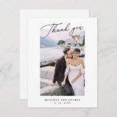 お礼メッセージ結婚のカップルの写真カード サンキューカード (正面/裏面)