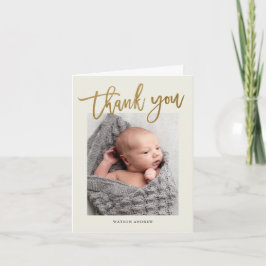 お礼モダンの書道写真 サンキューカード