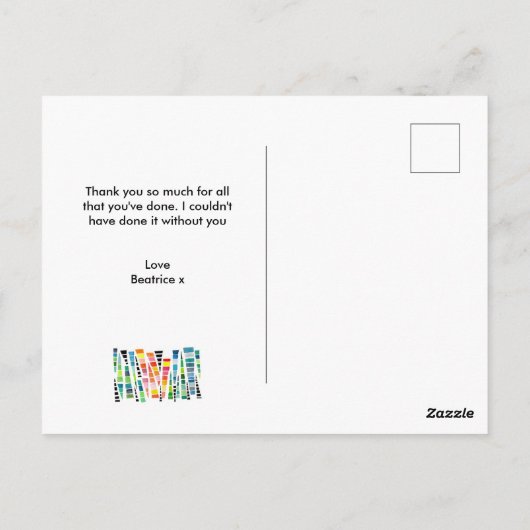 お礼最高のを言う ポストカード (裏面)