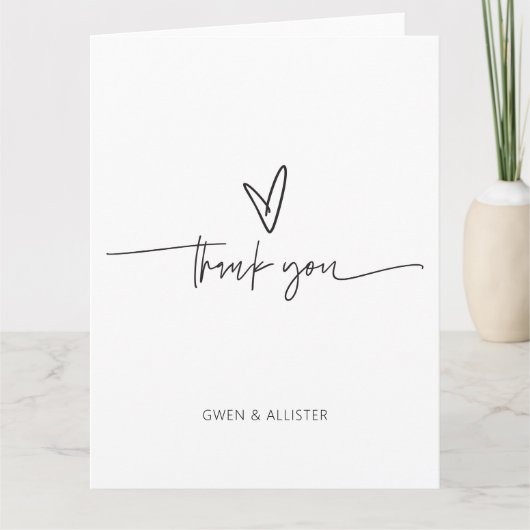 お礼結婚に折り畳みカード サンキューカード (正面)