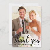 お礼結婚に新郎新婦フォトカードB サンキューカード (正面)