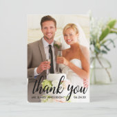 お礼結婚に新郎新婦フォトカードB サンキューカード (スタンド正面)