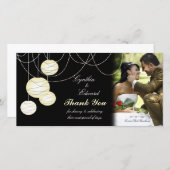 お礼結婚のアイボリーラウンドランタンフォトカード サンキューカード (正面/裏面)