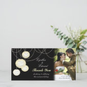 お礼結婚のアイボリーラウンドランタンフォトカード サンキューカード (スタンド正面)