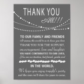 お礼結婚のサインまたはカード – パーティーライト ポスター (正面)