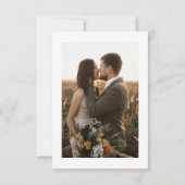 お礼結婚のメッセージ写真ベージュ色ハートカード 招待状 (裏面)