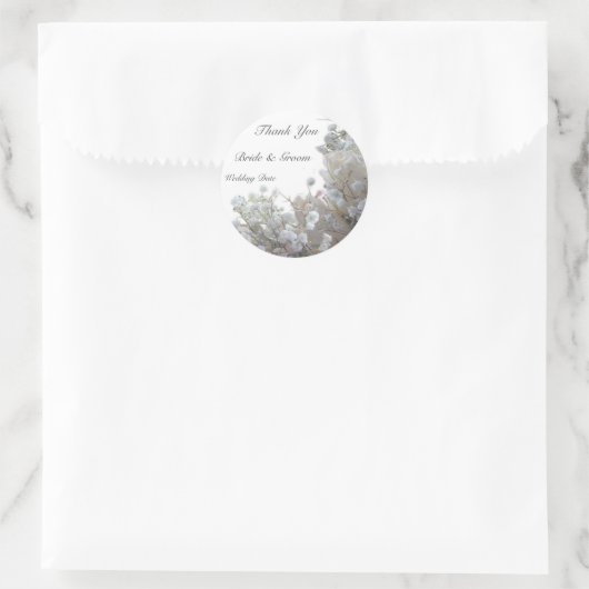 お礼結婚の丸ステッカー ラウンドシール (バッグ)