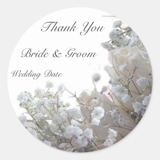 お礼結婚の丸ステッカー ラウンドシール (正面)