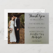 お礼結婚の写真はがき白フローラ ポストカード (正面/裏面)