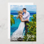 お礼結婚の新郎新婦フォトカード サンキューカード (正面/裏面)