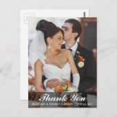 お礼結婚の新郎新婦フォトポストカードWL ポストカード (正面/裏面)