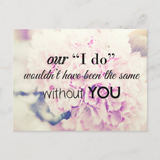 お礼結婚のNoteカード ポストカード (正面)