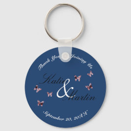 お礼結婚ピンク蝶 キーホルダー