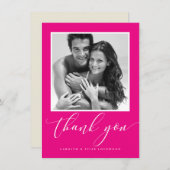 お礼結婚書ホットピンク サンキューカード (正面/裏面)