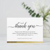 お礼結婚金箔カード サンキューカード (スタンド正面)