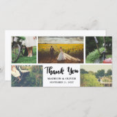 『お礼結婚5枚の写真の校合』 サンキューカード (正面/裏面)