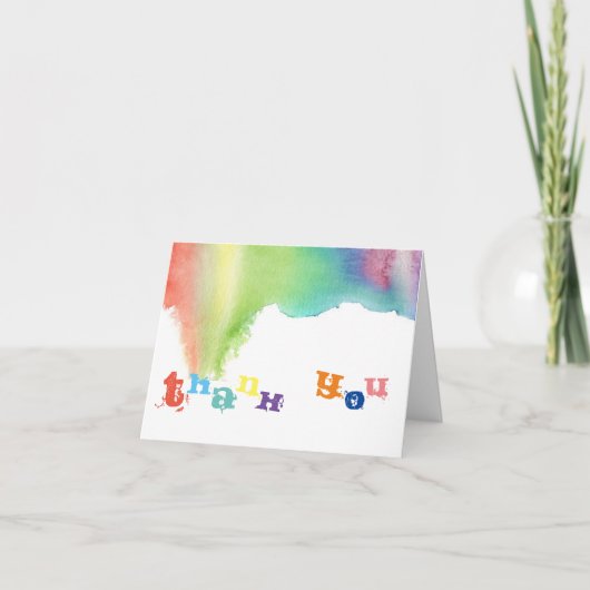 お礼絵を描（ばちゃばちゃ）跳ねる サンキューカード (正面)