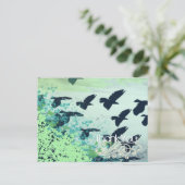 お礼飛んでいる鳥 –  ポストカード (スタンド正面)