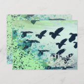 お礼飛んでいる鳥 –  ポストカード (正面/裏面)