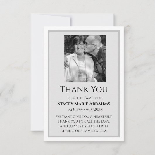 お礼、お悔やみカード、紛失サンキューカード サンキューカード (正面)