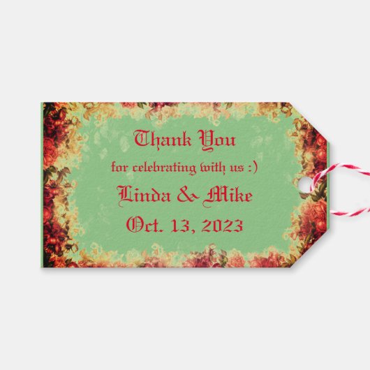 お礼 – バラ – お願い ギフトタグ (正面(横))