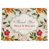 お礼 – パーソナライズされたエレガントスタイリッシュフローラ ラージペーパーバッグ (正面)