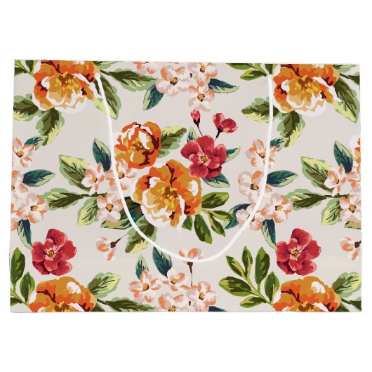 お礼 – パーソナライズされたエレガントスタイリッシュフローラ ラージペーパーバッグ (裏面)