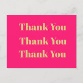 お礼 ビジネス ピンク QRコード ゴールド パーソナル ポストカード (正面)