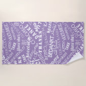 お礼 – 数々の言語 – 国際的 World - ビーチタオル (正面)