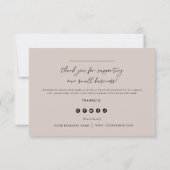 お礼Product Packing Businessクーポンカード 招待状 (裏面)