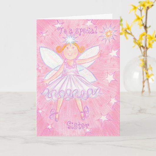 お祈りの「特別な姉さん」誕生日カードを作る カード (黄色い花)