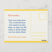 お祖母さん/お祖父さんへの特別なカード ポストカード (裏面)