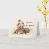 お祝いあなたの婚約のかわいいシール カード (黄色い花)