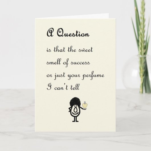 お祝いおもしろいの詩の質問 カード (正面)