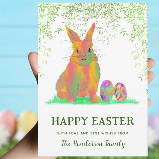 お祝いごと オーダーメイド イースターバニー 卵 ウォーターカラー シーズンカード