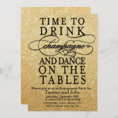 お祝いごと - シャンパンを飲む時間のご案内 招待状 (正面/裏面)