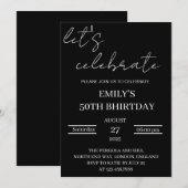 お祝いしましょう 招待状テンプレート 編集可能なサプライズ 招待状 (正面/裏面)