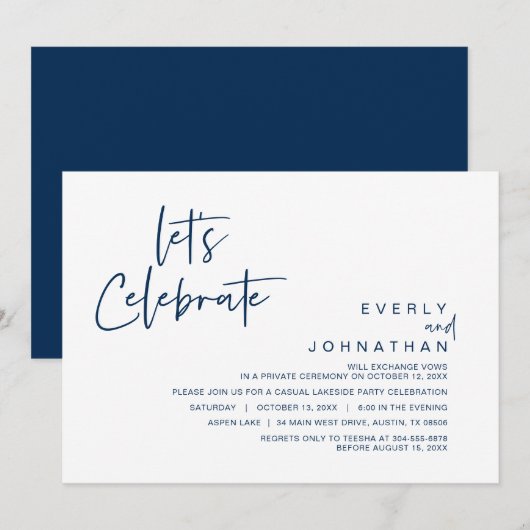 お祝いしよう ウェディングエロープメントパーティー招待状 招待状 (正面/裏面)