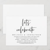 お祝いしよう、カジュアルな結婚式の秘密の式のパーティー 招待状 (正面/裏面)