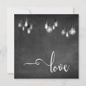 お祝いしよう スクリプト・エディソンライト・チョークボード 招待状 (裏面)