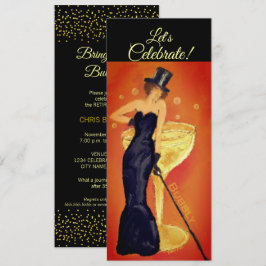 お祝いしよう!スパークリングワインの女性の招待状 招待状