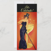 お祝いしよう！スパークリングワインの女性の招待状 招待状 (正面)