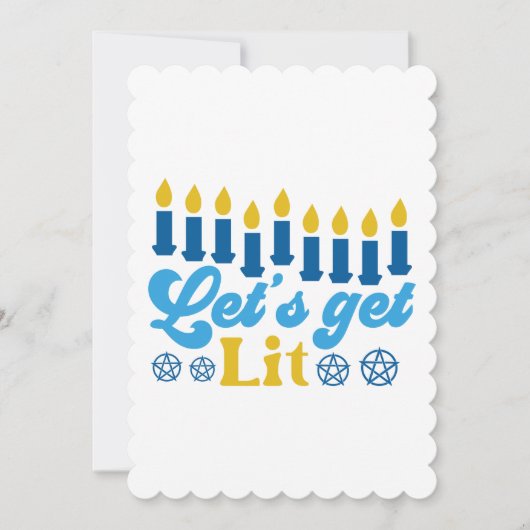 お祝いしよう！ハヌカ― フラット グリーティング カード (正面)