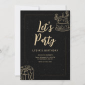 お祝いしよう パーティー招待 サプライズ誕生日 招待状 (正面)