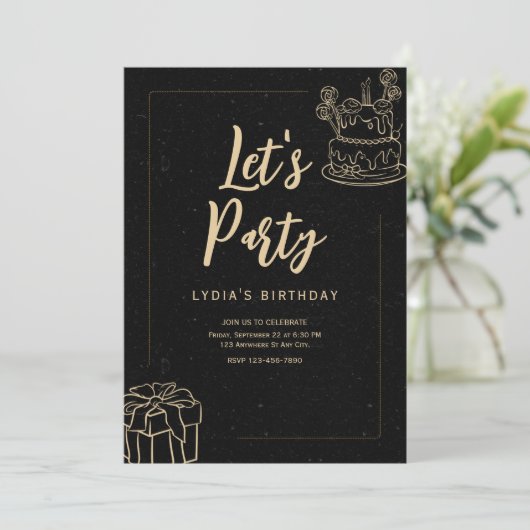 お祝いしよう パーティー招待 サプライズ誕生日 招待状 (スタンド正面)