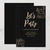 お祝いしよう パーティー招待 サプライズ誕生日 招待状 (正面/裏面)