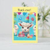 お祝いしよう - ヒツジの赤ちゃん サンキューカード (スタンド正面)