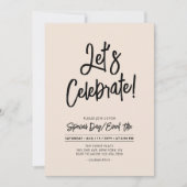 お祝いしよう | ブラックブラシスクリプトイベント＆パーティー 招待状 (正面)