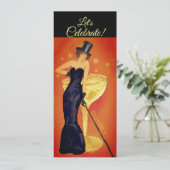 お祝いしよう！ペイントされたシャンパンの女性の招待状 招待状 (スタンド正面)