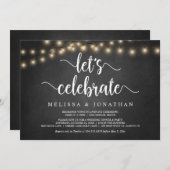 お祝いしよう、ラスティックウッド、結婚式の秘密結婚 I 招待状 (正面/裏面)